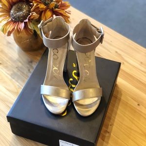 Champagne 🍾 color straps heels by CCOCCI